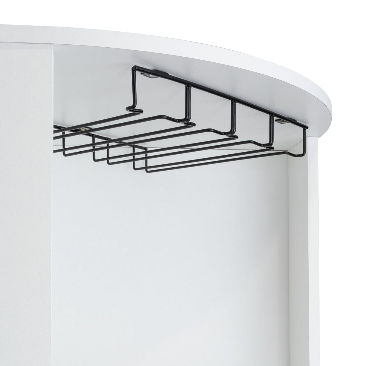 Bar Esquinero Esquinero Syrah Blanco 46.9x180.6cm con Un Cajón y con Ocho Portabotellas - Bares | Bylmo