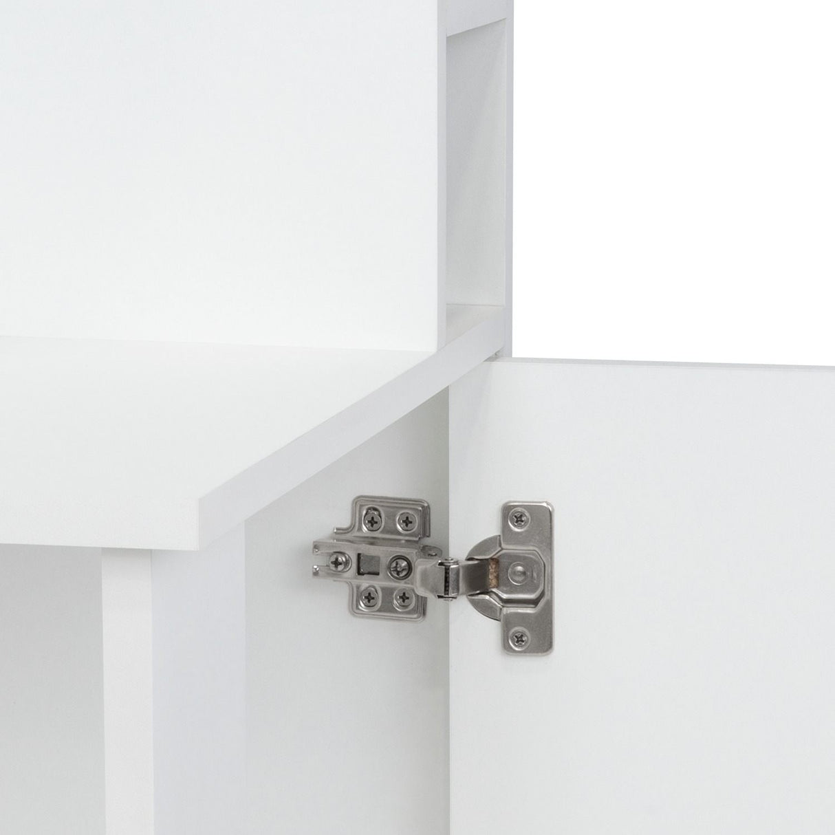 Bar Esquinero Esquinero Syrah Blanco 46.9x180.6cm con Un Cajón y con Ocho Portabotellas - Bares | Bylmo