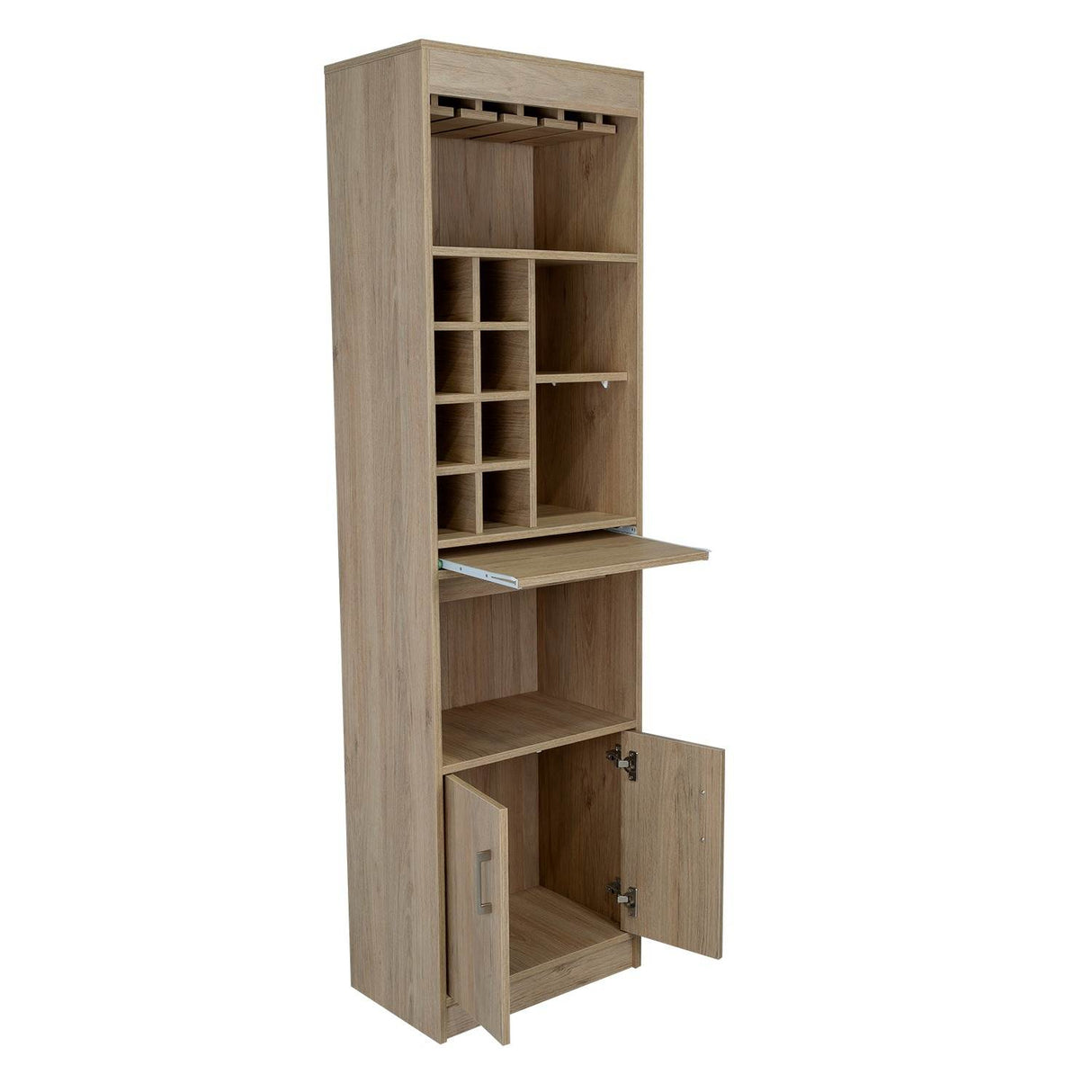 Bar Syrah Rovere 51x180cm con Un Cajón y con Ocho Portabotellas - Bares | Bylmo