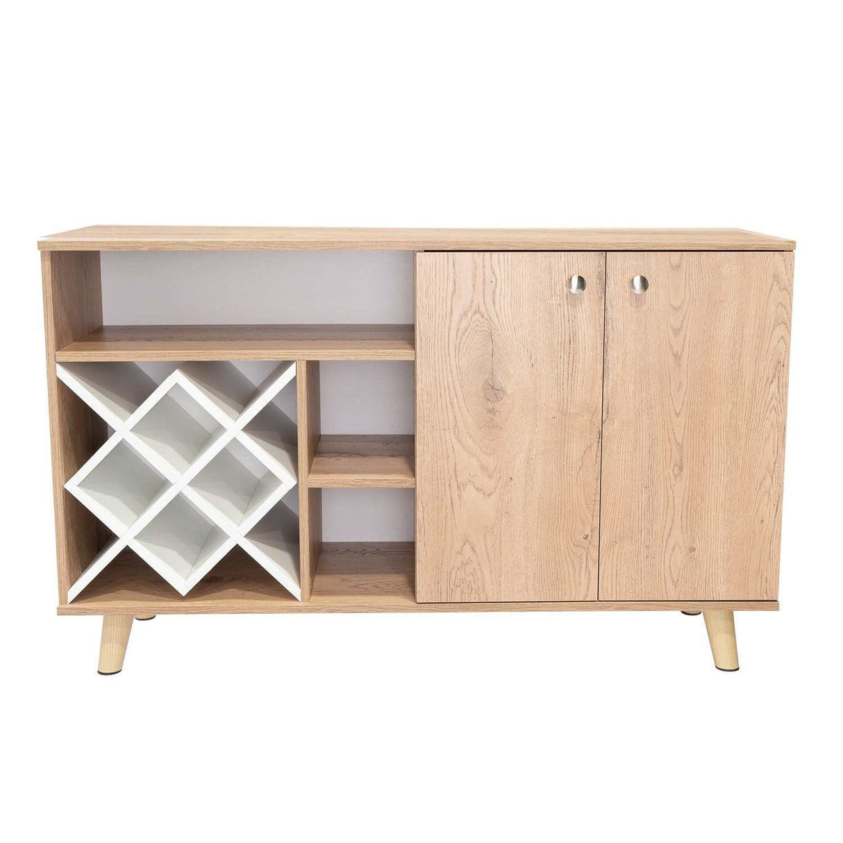 Bar Vithi Macadamia 120x73.6cm con Cinco Compartimientos y con Ocho Portabotellas - Bares | Bylmo