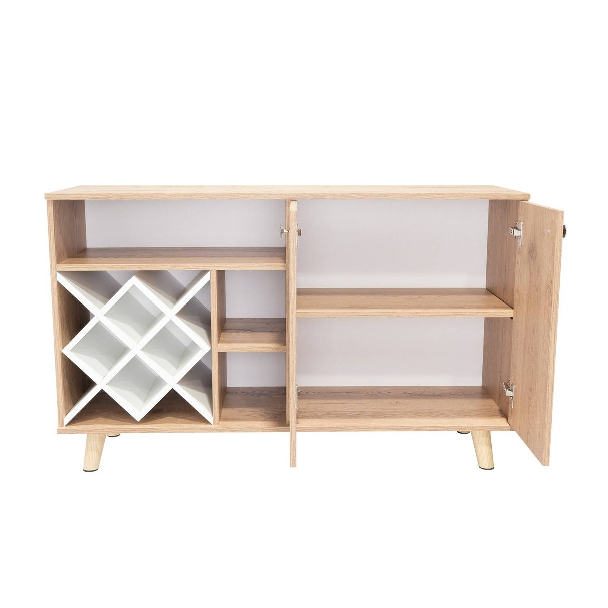 Bar Vithi Macadamia 120x73.6cm con Cinco Compartimientos y con Ocho Portabotellas - Bares | Bylmo