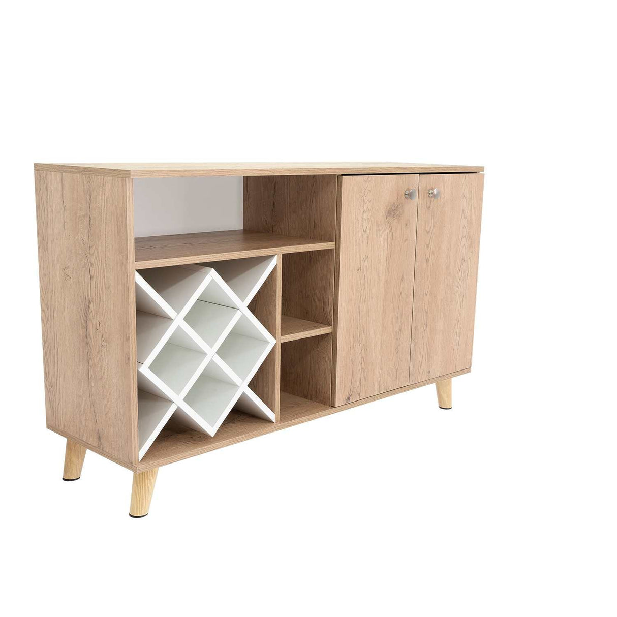 Bar Vithi Macadamia 120x73.6cm con Cinco Compartimientos y con Ocho Portabotellas - Bares | Bylmo