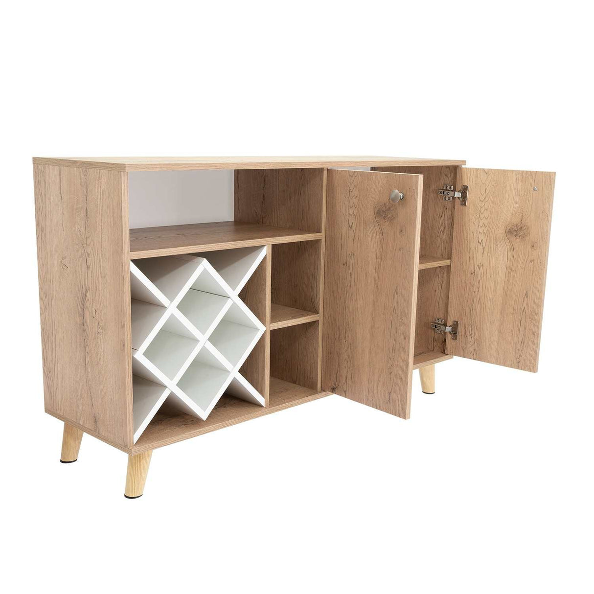 Bar Vithi Macadamia 120x73.6cm con Cinco Compartimientos y con Ocho Portabotellas - Bares | Bylmo