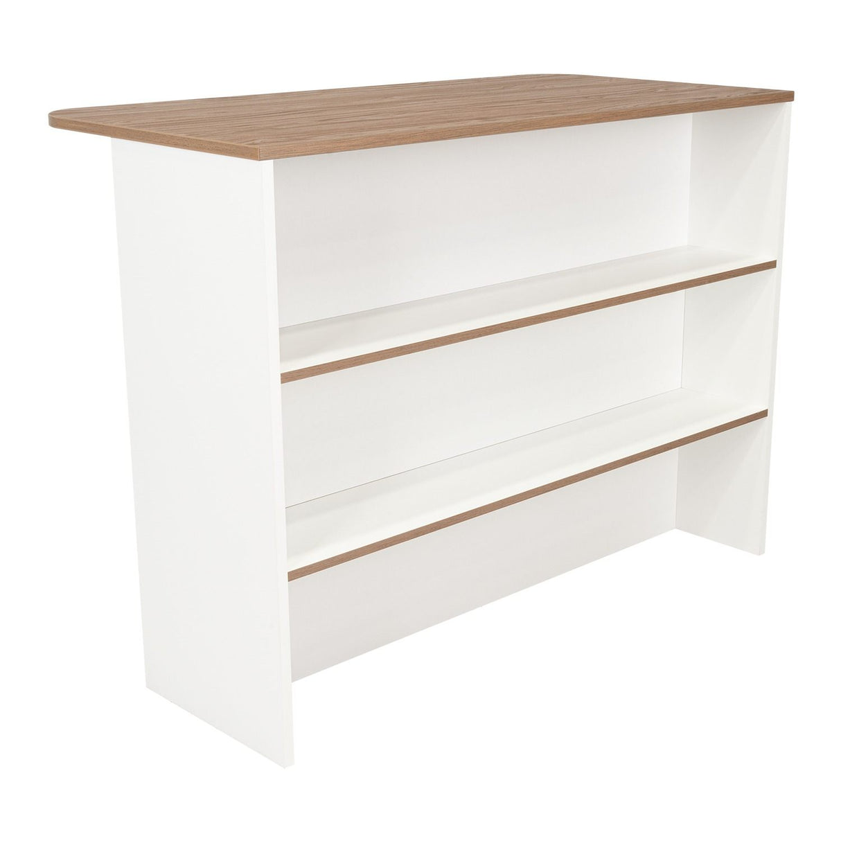 Barra de Cocina Blanco Blanco 120x90cm con Dos Entrepaños y con Dos Comportamientos - Muebles Organizadores | Bylmo