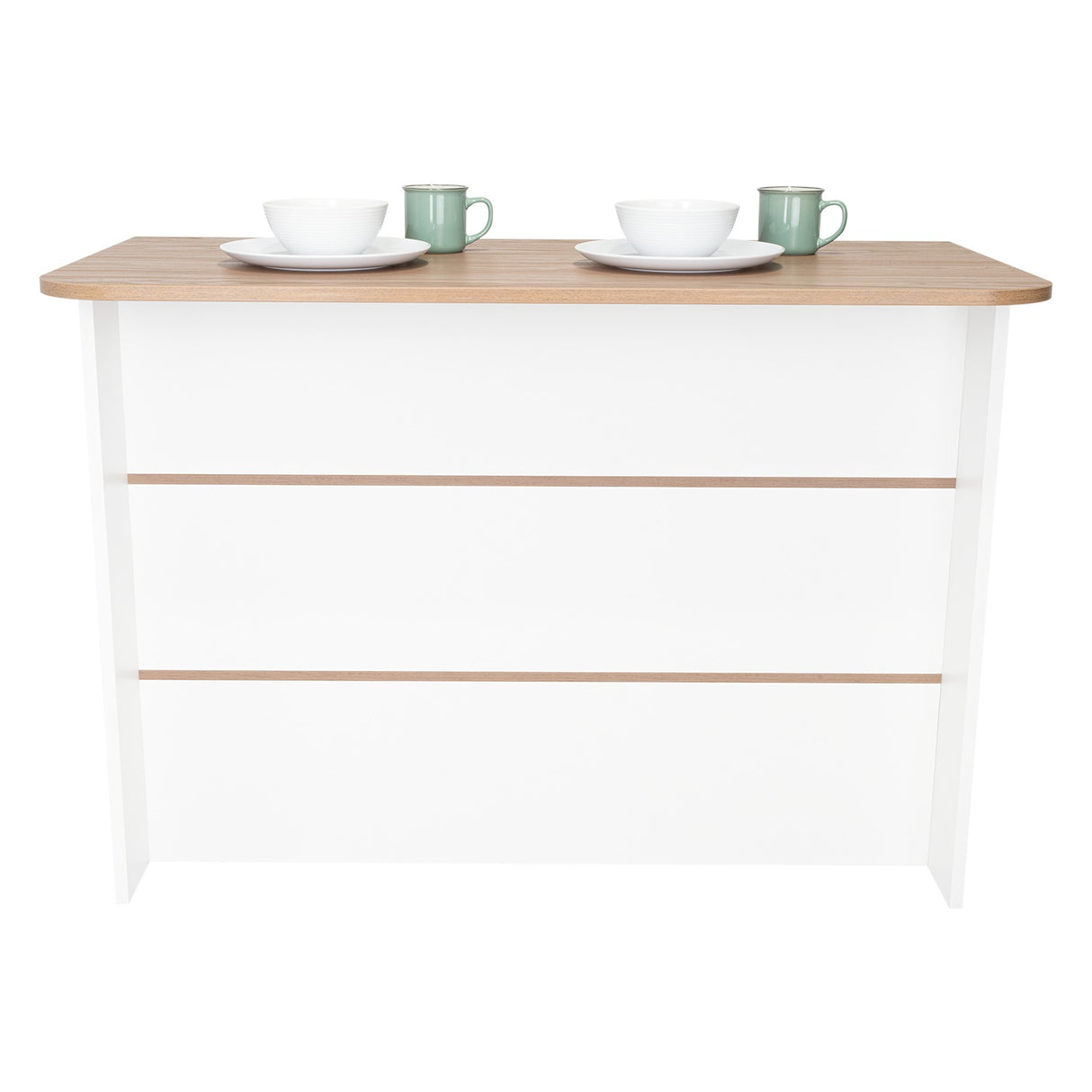 Barra de Cocina Blanco Blanco 120x90cm con Dos Entrepaños y con Dos Comportamientos - Muebles Organizadores | Bylmo