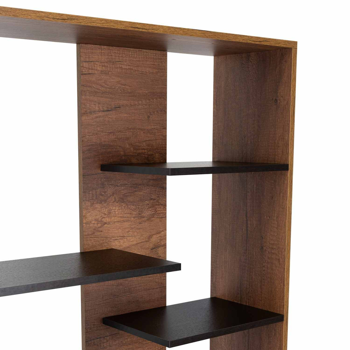 Biblioteca Classic Vedra Wengue y Caramelo 80x170cm con Dos Compartimientos - Bibliotecas | Bylmo