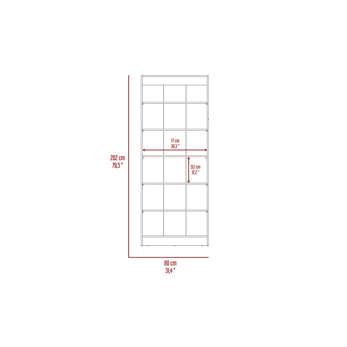 Biblioteca Dalia Wengue 80 cm con Entrepaños - Bibliotecas y Estanterías | Bylmo