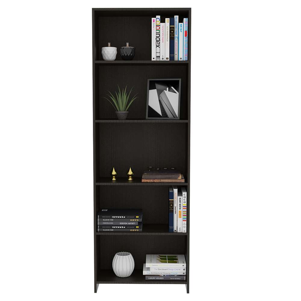 Biblioteca Lisa Wengue 62x180cm con Cinco Compartimientos