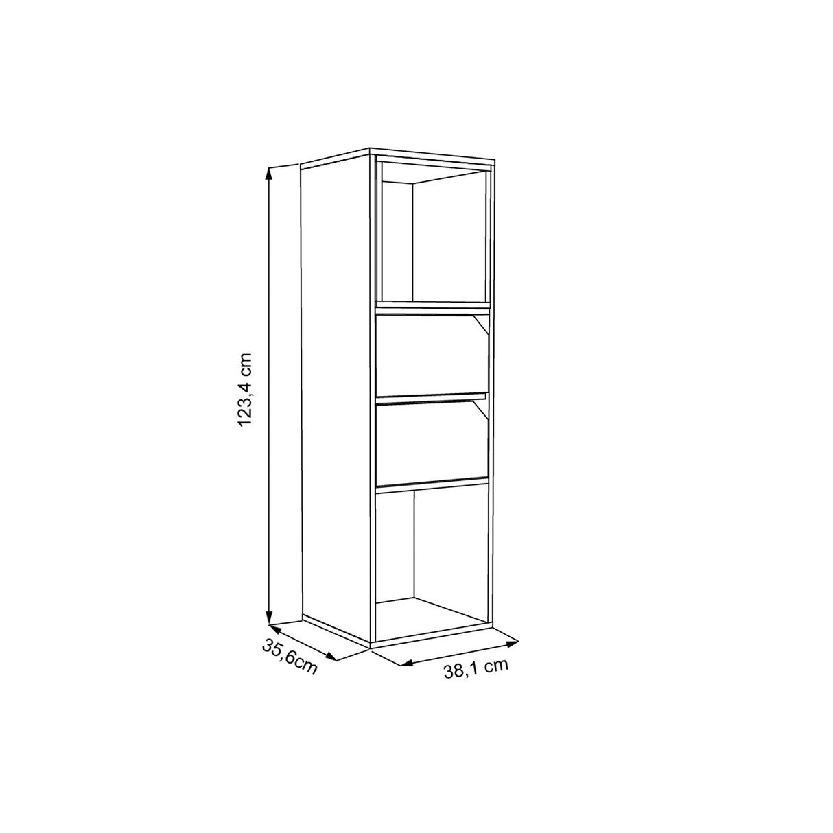 Biblioteca Flotante Piero Duna 38 cm con Cajones y Entrepaños - Bibliotecas | Bylmo
