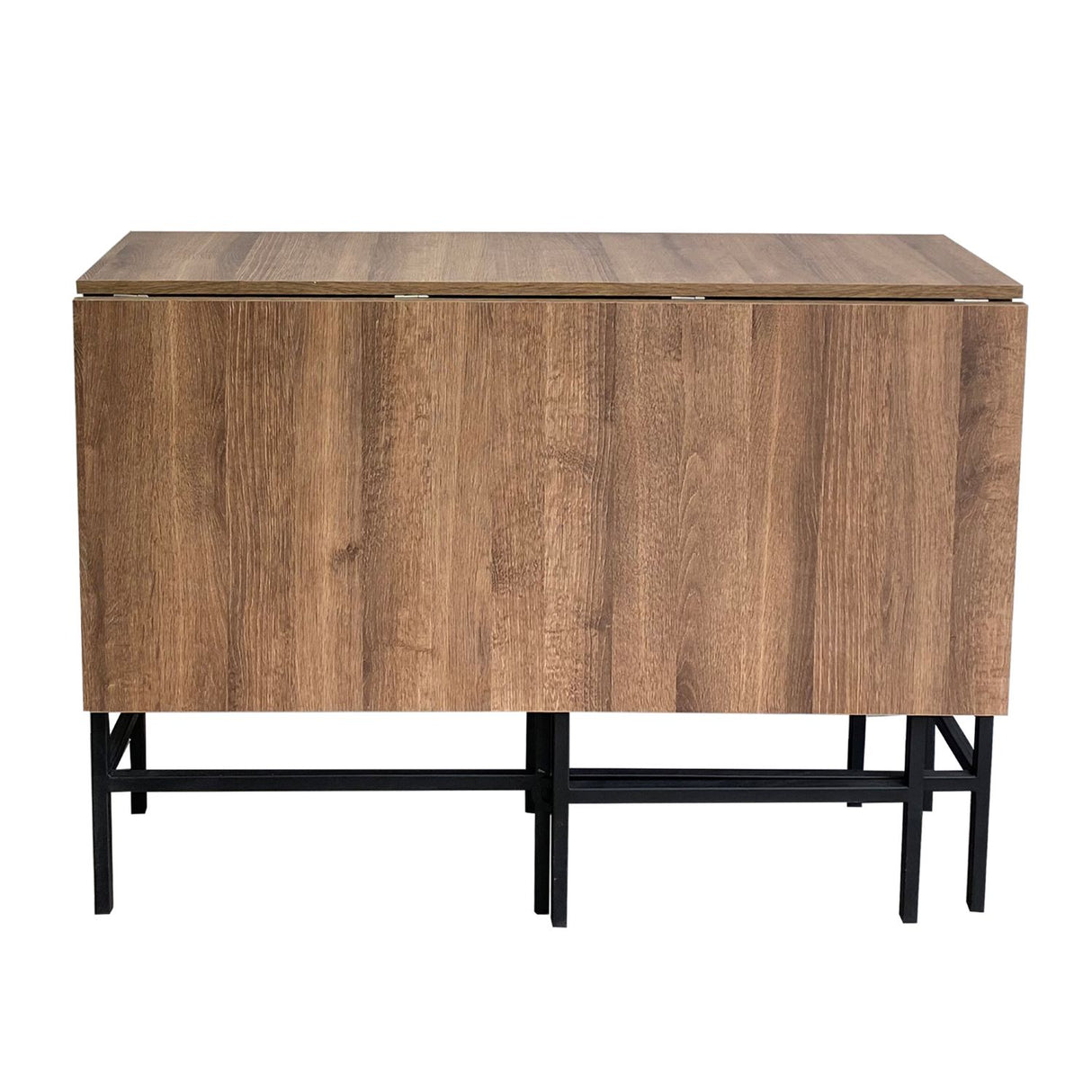 Combo Comedor Plegable y Sillas Pro Amareto y Negro 111 cm de Cuatro Puestos - Comedores | Bylmo