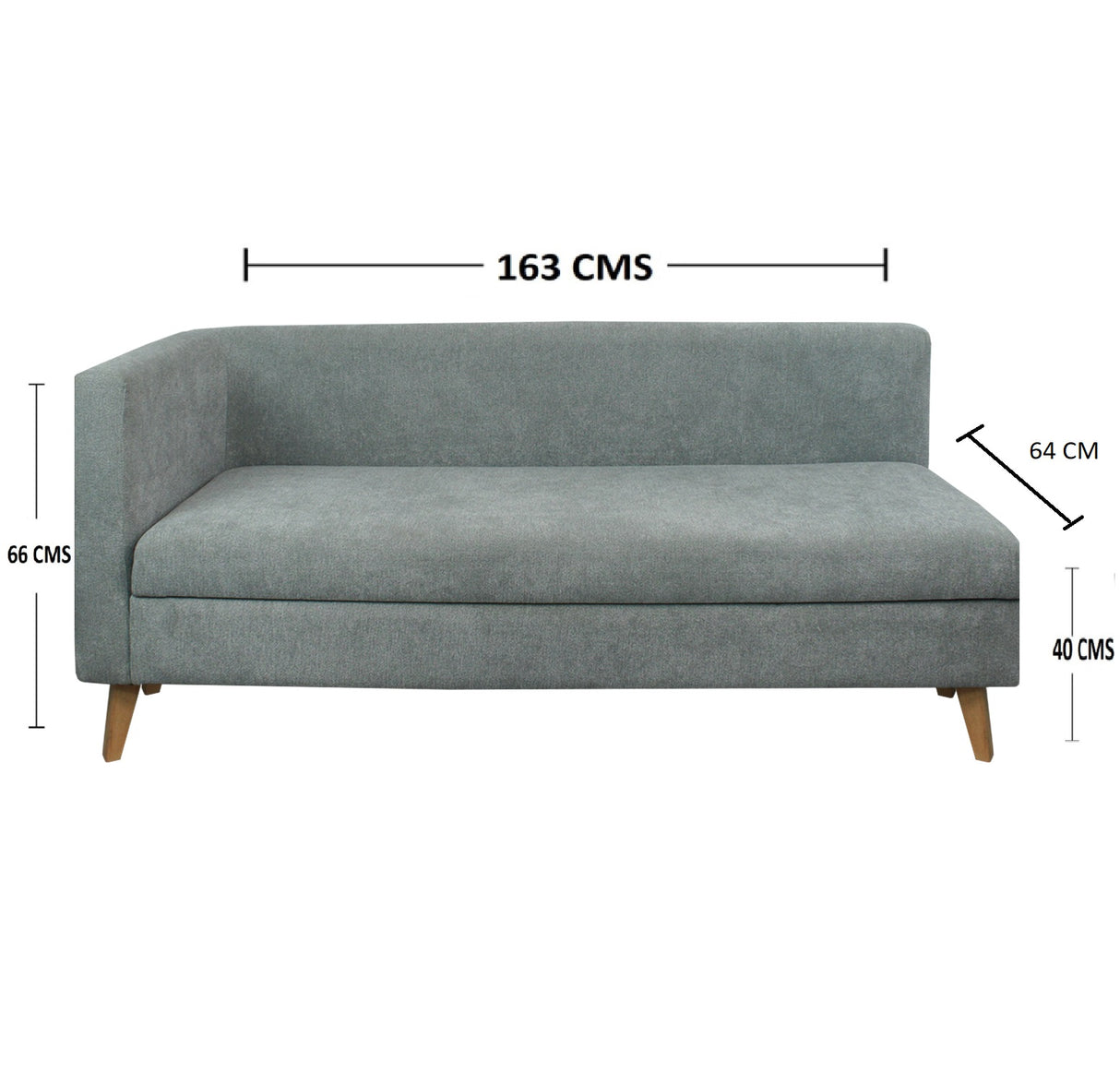 Combo Sofá Baúl Chaise Long Gris 163 cm con Puff, Mesa de Centro, Escritorio y Silla - Combos Sala | Bylmo