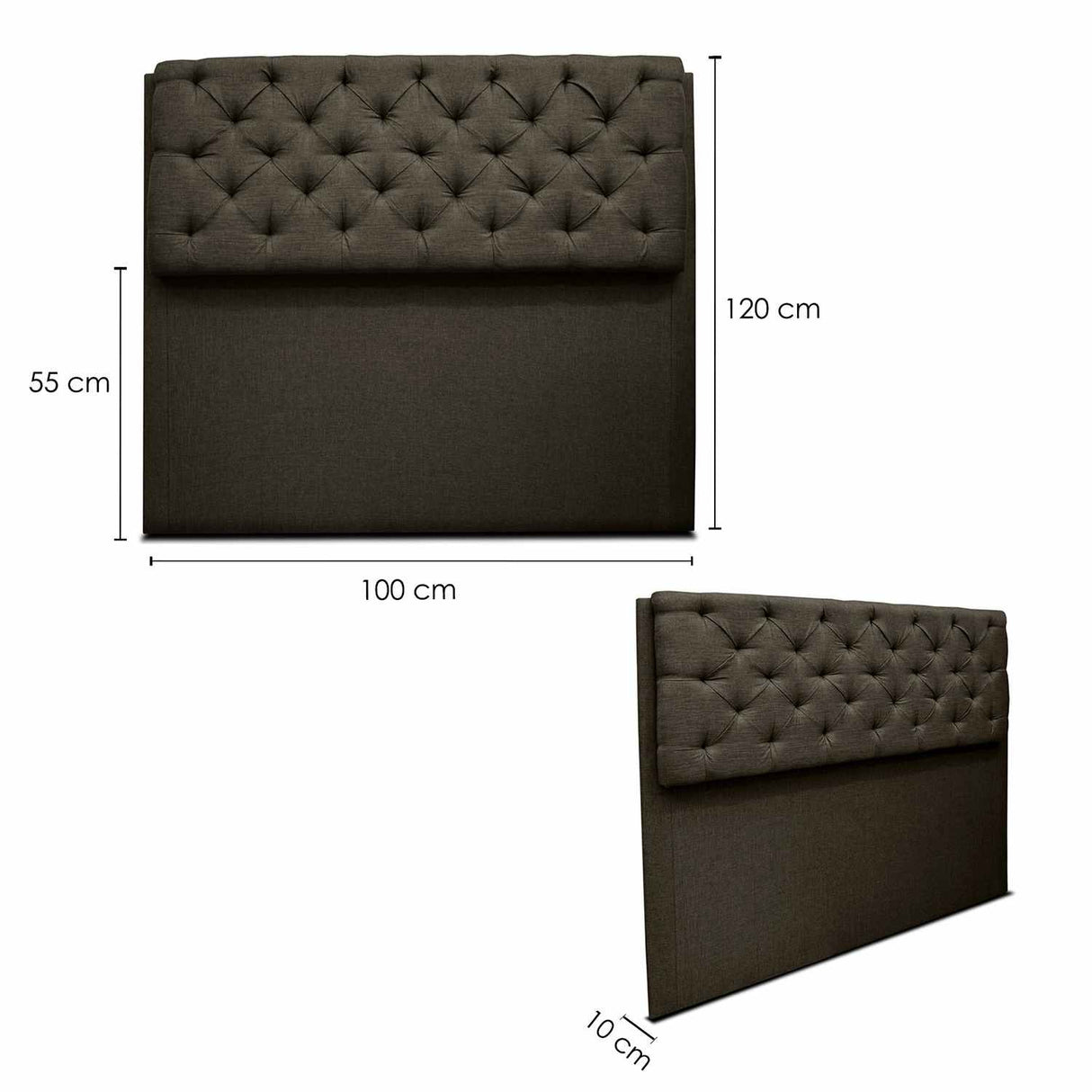 Cabecero Dreamer Sencilla 100 cm Café de Piso Tela Resistente