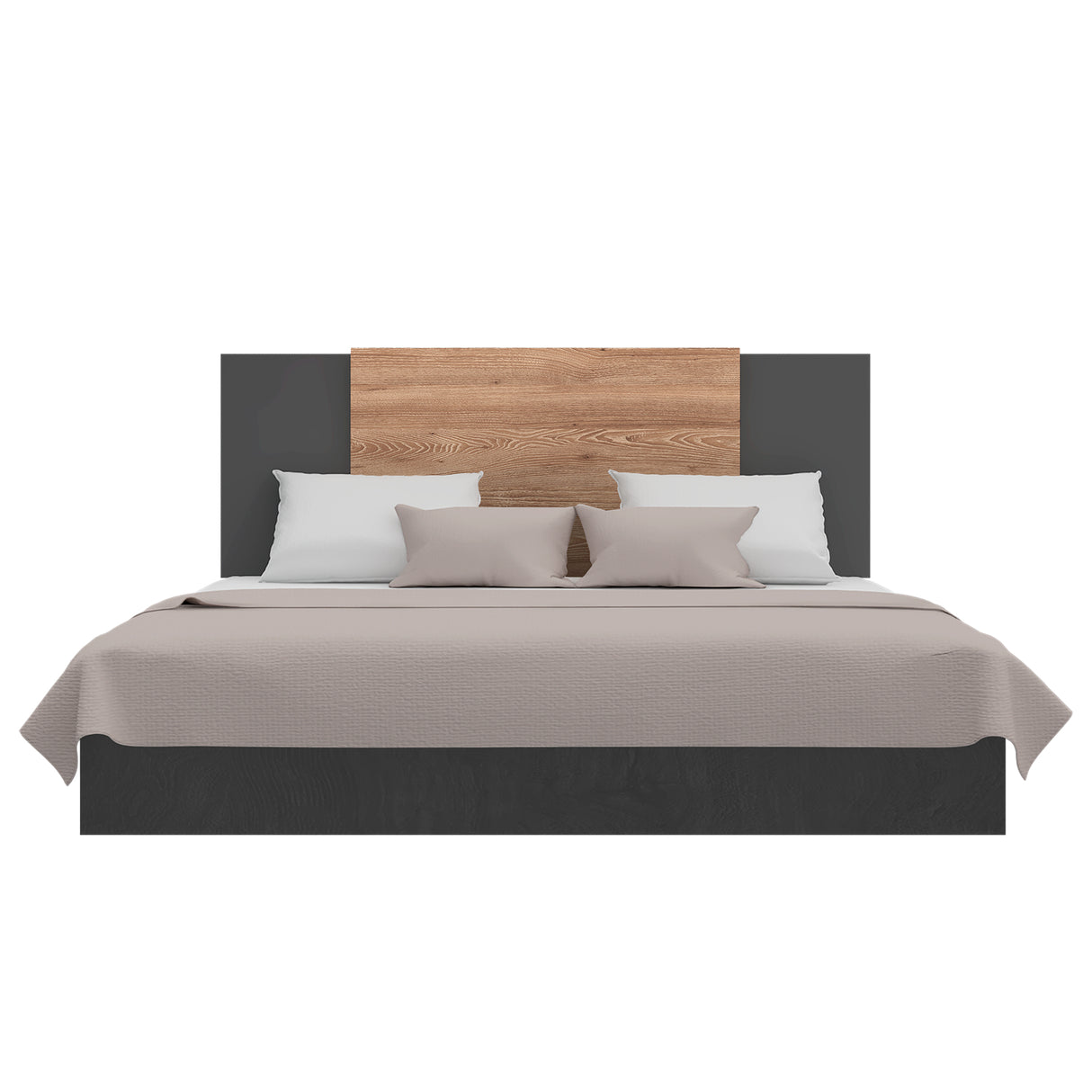 Cabecero Ajustable Neuss Plomo y Miel 140x72cm Liso para Cama Doble Hasta King - Camas y Cabeceros | Bylmo