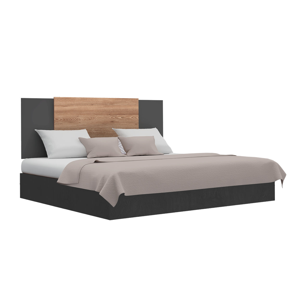 Cabecero Ajustable Neuss Plomo y Miel 140x72cm Liso para Cama Doble Hasta King - Camas y Cabeceros | Bylmo