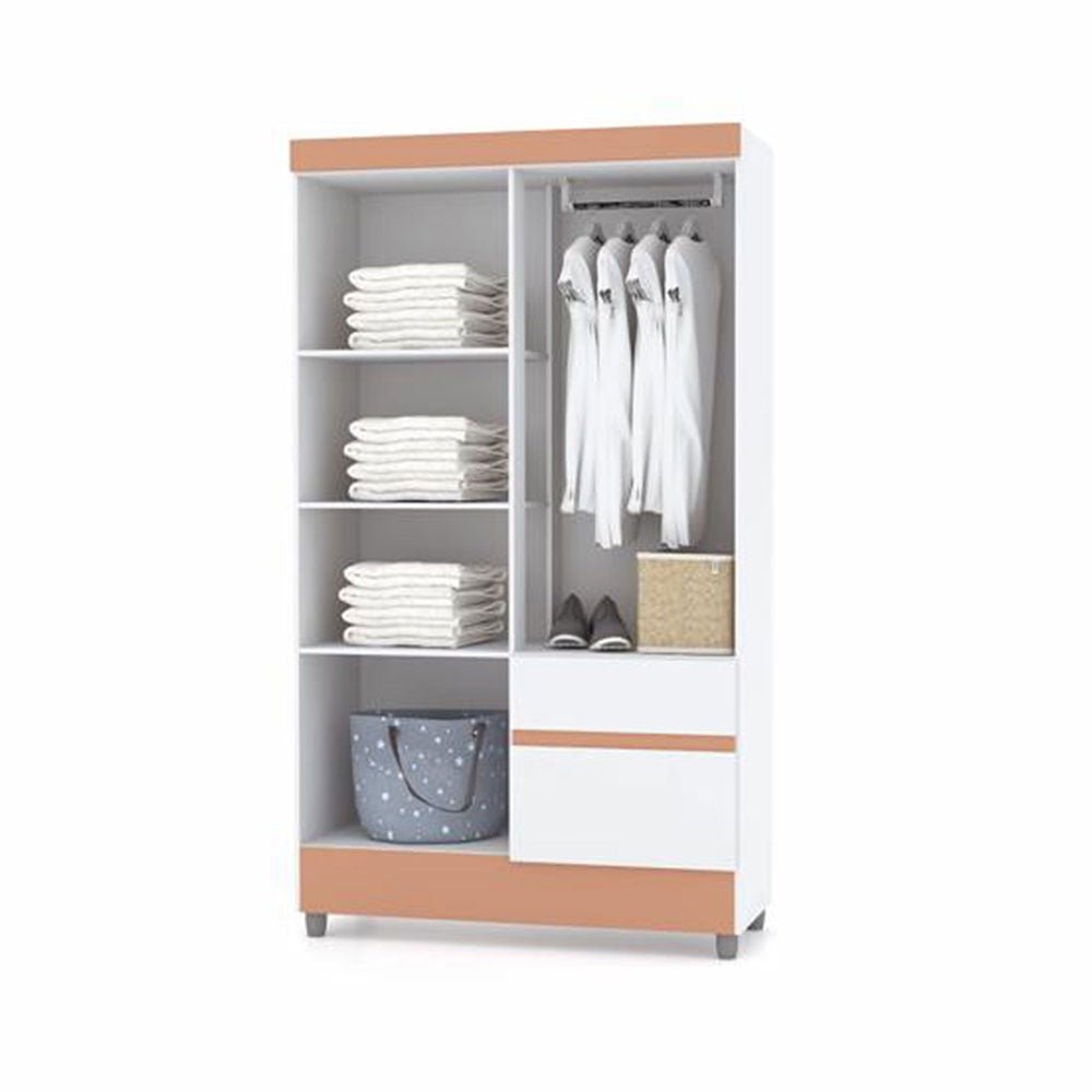 Closet Bonic Blanco y Salmón 102.6x181cm con 1 Cajones con 3 Entrepaños - Closets | Bylmo