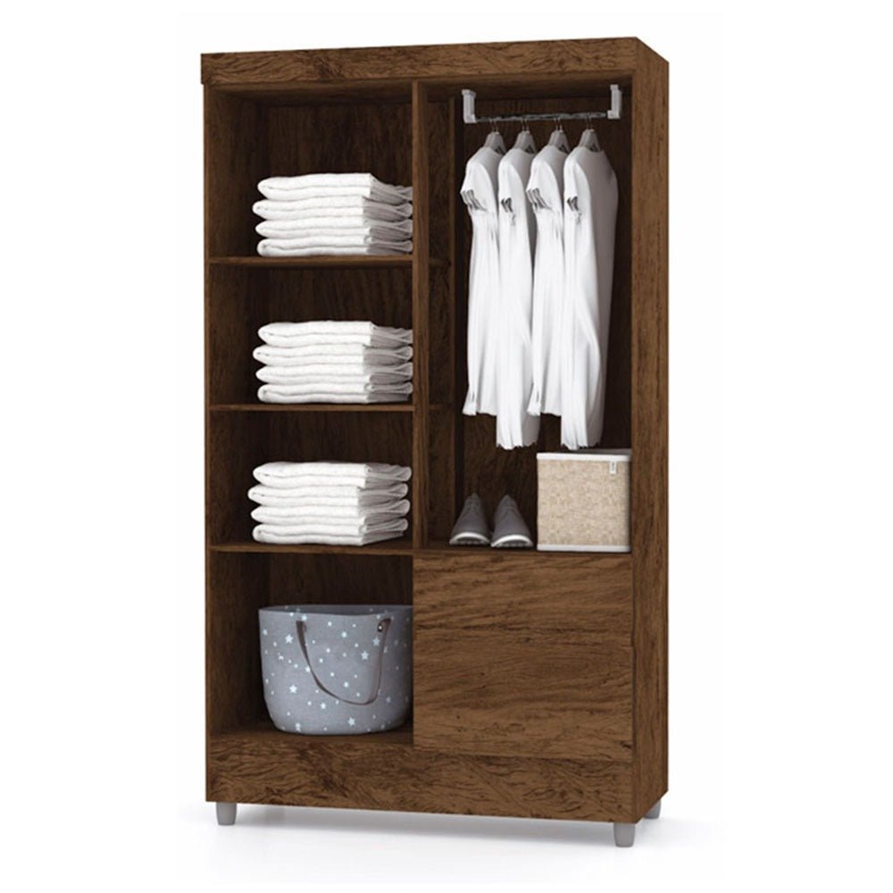Closet Bonic Marron 102.6x181cm con 1 Cajones con 3 Entrepaños - Closets | Bylmo