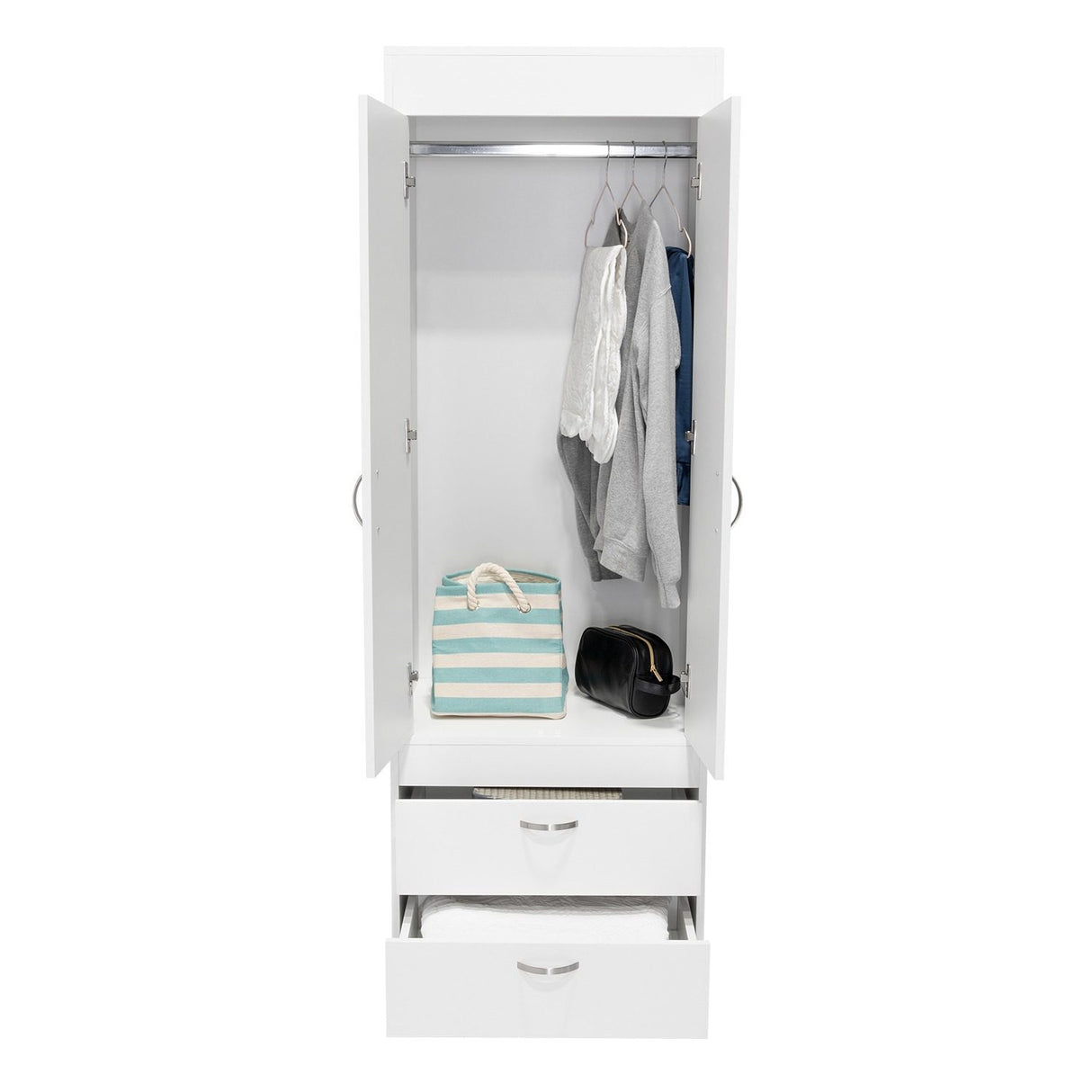 Closet Lisboa Blanco 59x179cm con 2 Cajones sin Entrepaños - Closets | Bylmo