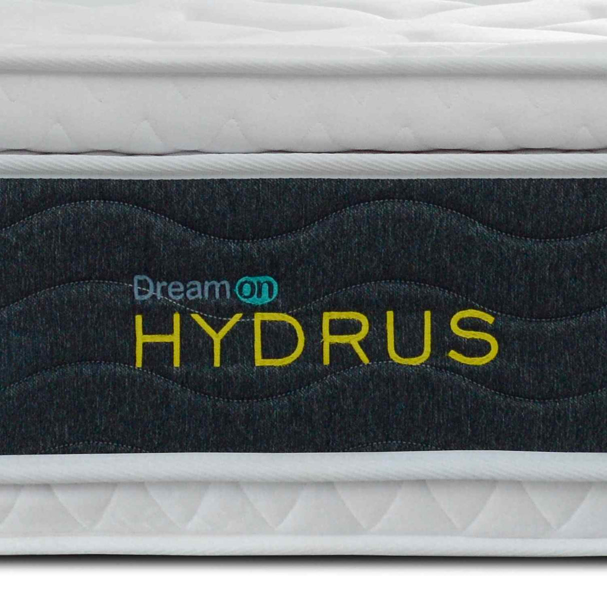 Combo Base Cama y Colchón DreamOn Hydrus Gris Queen 160 cm Rectangular con Dos Almohadas