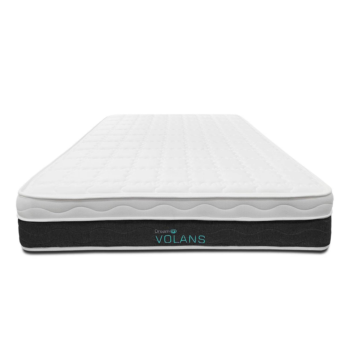 Combo Base Cama y Colchón DreamOn Volans Gris Semidoble 120 cm Rectangular con Una Almohada
