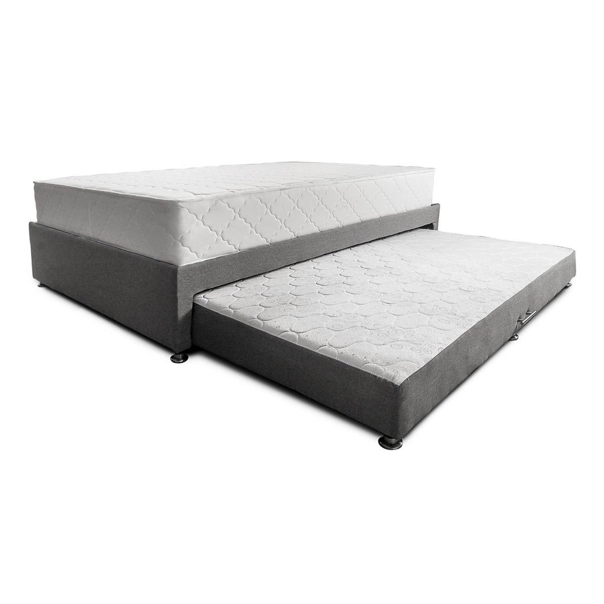 Combo Cama Tarima y Colchón Dreamer Gris Sencilla 100 cm Rectangular con Una Almohada