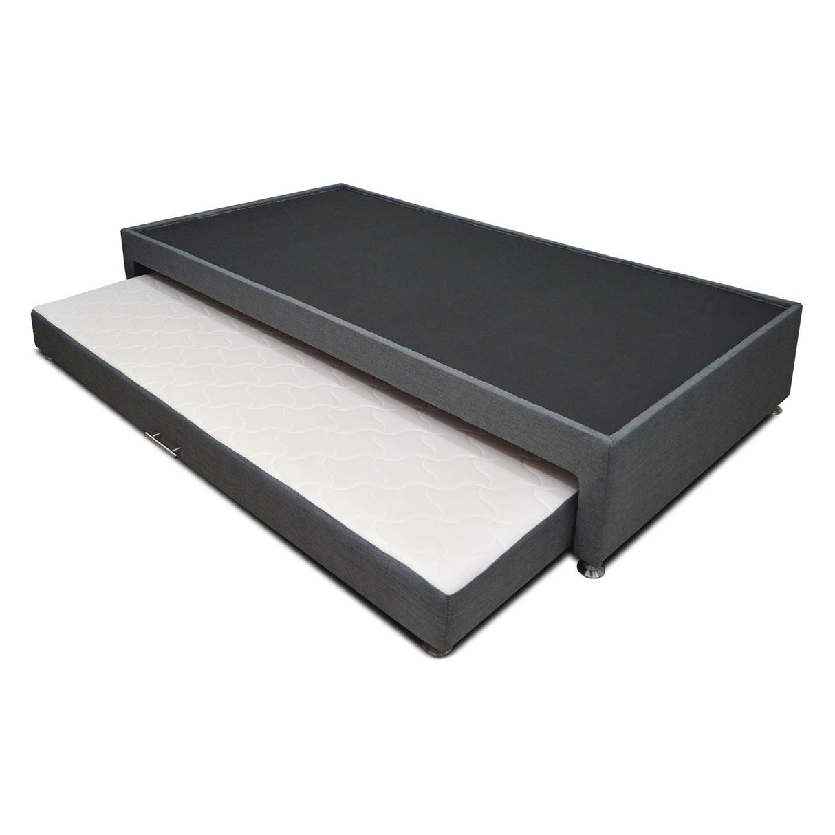 Combo Cama Tarima y Colchón Dreamer Gris Sencilla 100 cm Rectangular con Una Almohada