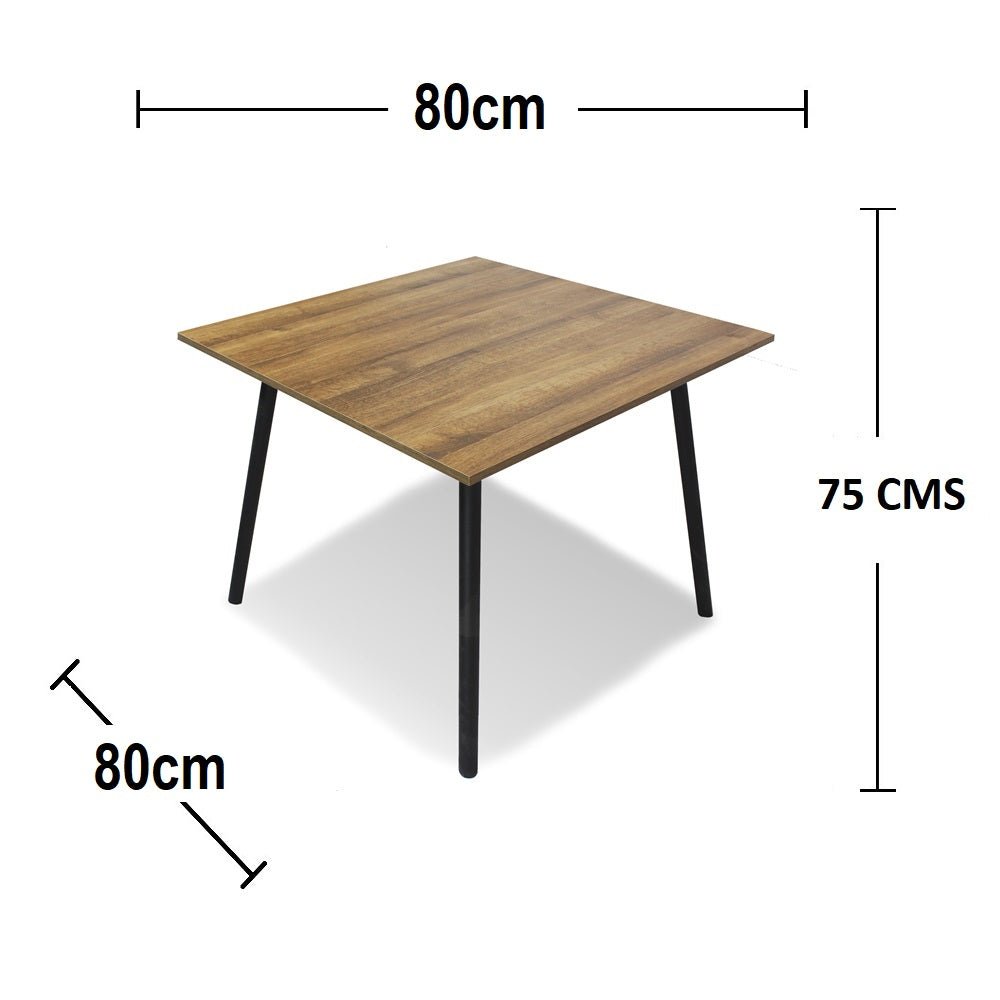 Comedor Amaretto y Negro 90x75cm Cuadrado de Cuatro Puestos y con Cuatro Sillas - Comedores | Bylmo