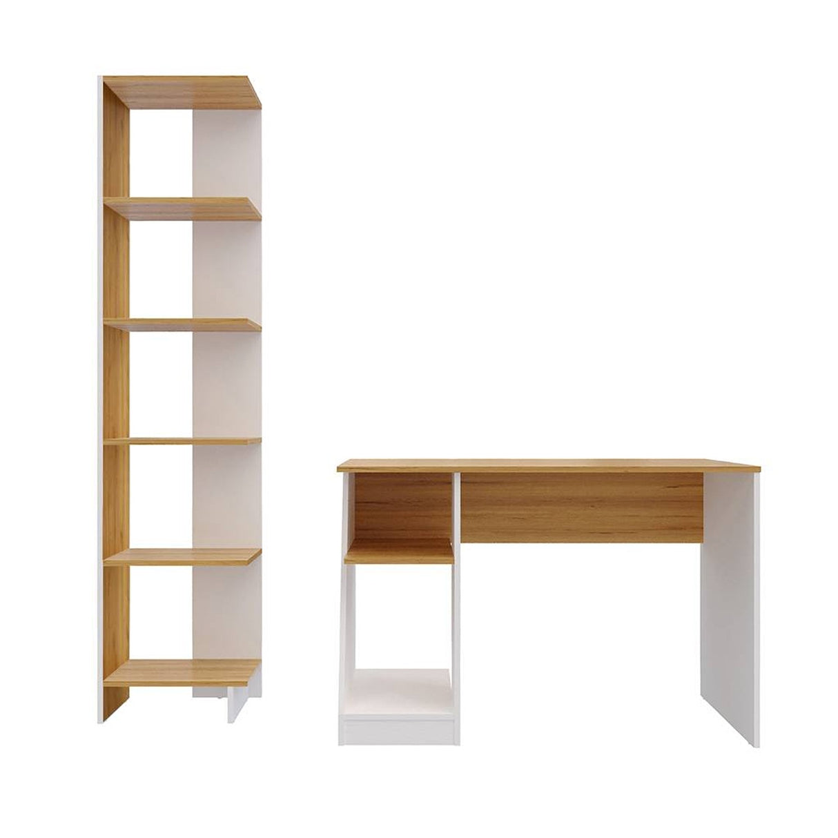 Combo Escritorio y Biblioteca Ragnar Duna 108.5x72.6cm sin Cajones y con Organizador de Libros - Escritorios y Archivadores | Bylmo