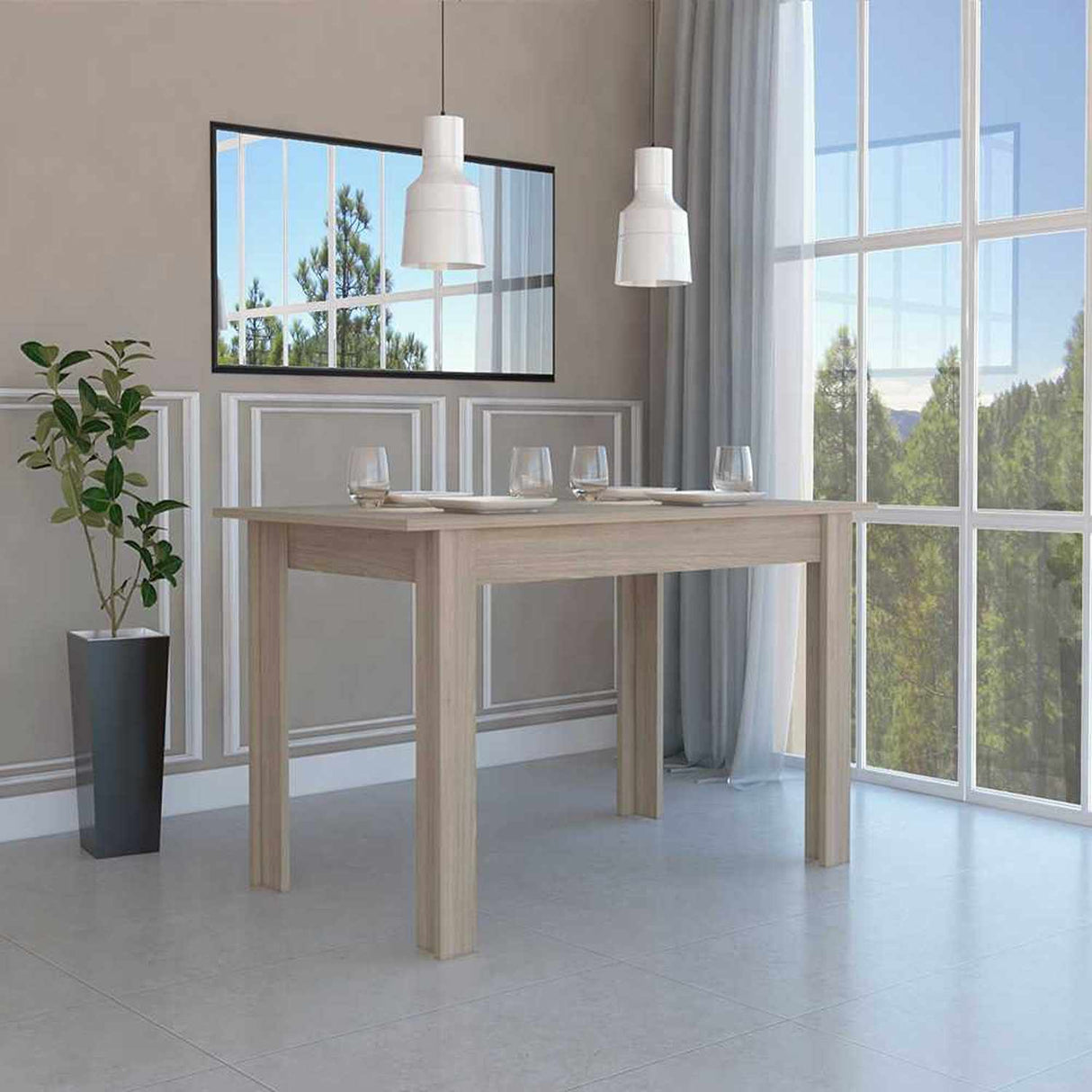 Comedor Rovere 160x75cm Rectangular de Seis Puestos y sin Sillas - Comedores | Bylmo