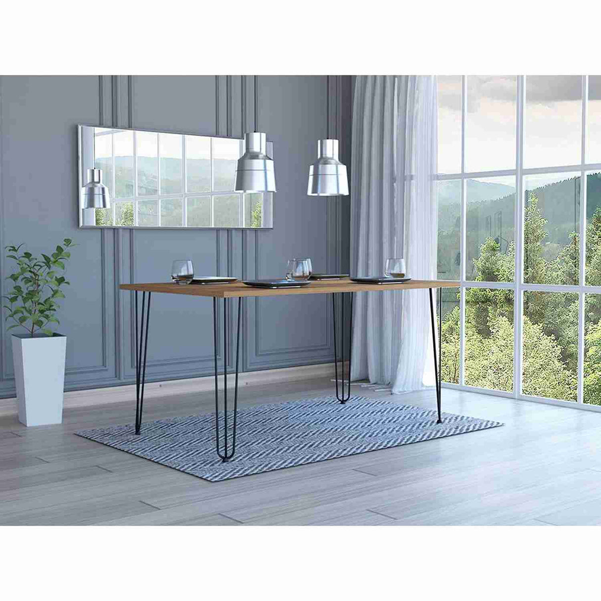Comedor Vassel Miel 160x74.3cm Rectangular de Cuatro Puestos y sin Sillas - Comedores | Bylmo