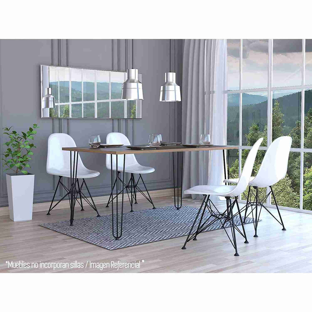 Comedor Vassel Miel 160x74.3cm Rectangular de Cuatro Puestos y sin Sillas - Comedores | Bylmo