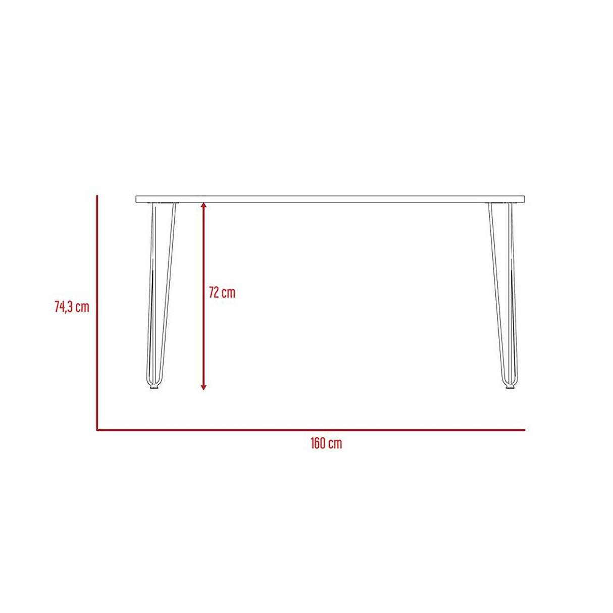 Comedor Vassel Miel 160x74.3cm Rectangular de Cuatro Puestos y sin Sillas - Comedores | Bylmo