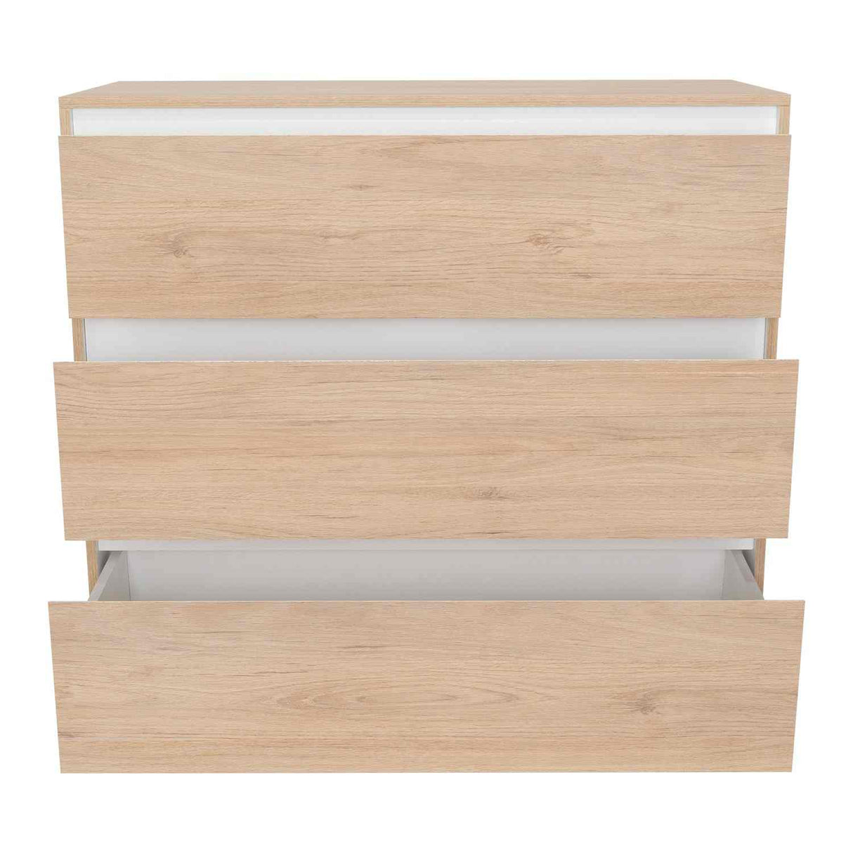 Cómoda Benetti Rovere y Blanco 101.1x100cm De Tres Hileras con Tres Cajones - Cajoneras | Bylmo