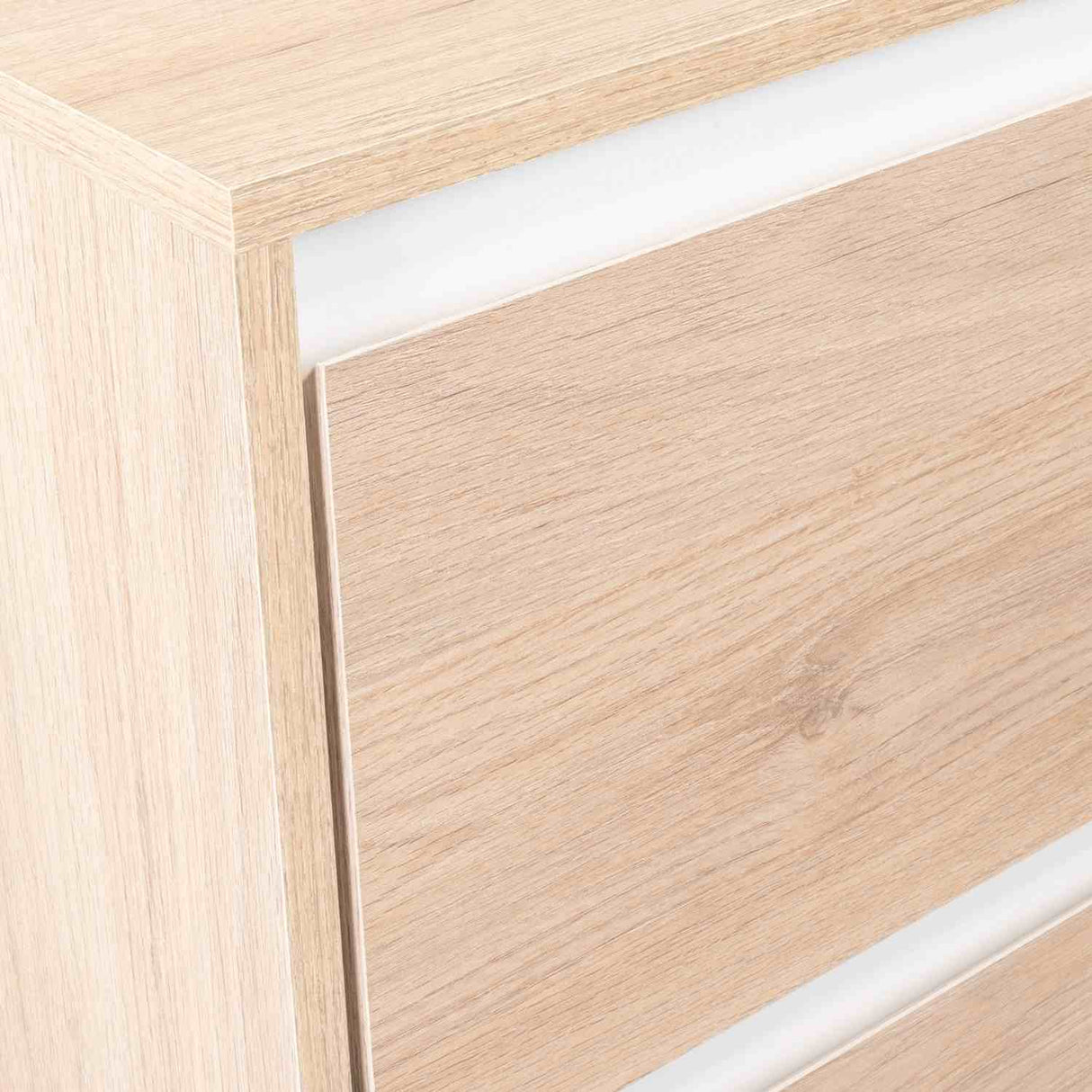 Cómoda Benetti Rovere y Blanco 101.1x100cm De Tres Hileras con Tres Cajones - Cajoneras | Bylmo