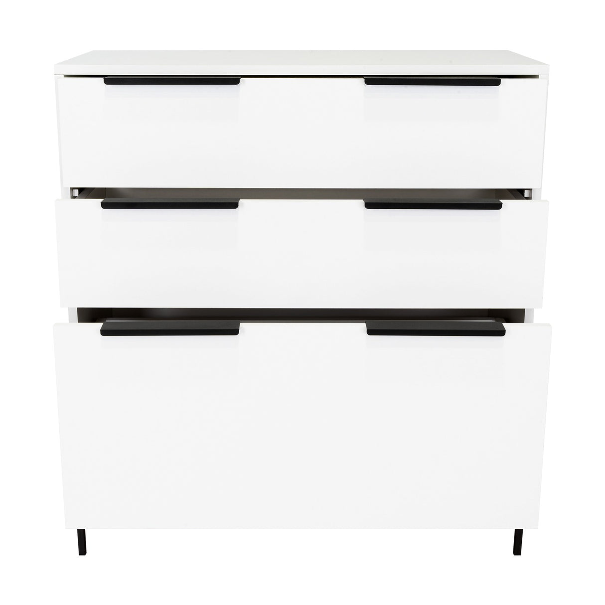 Cómoda White Collection Blanco 79.1x85.3cm De Tres Hileras con Tres Cajones - Cajoneras | Bylmo