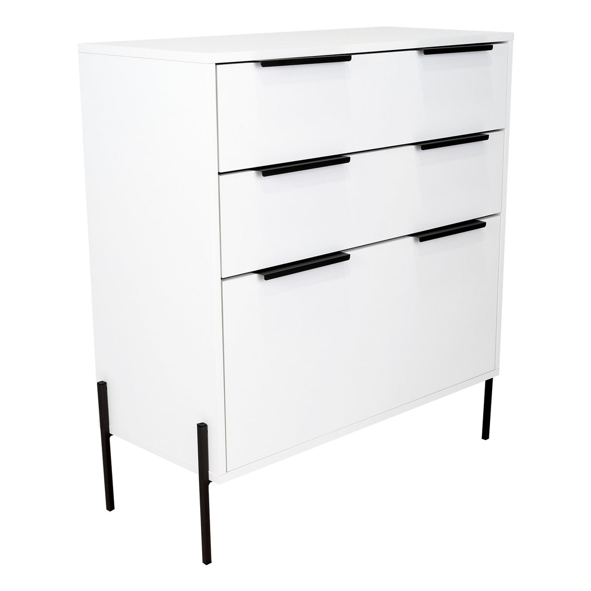Cómoda White Collection Blanco 79.1x85.3cm De Tres Hileras con Tres Cajones - Cajoneras | Bylmo