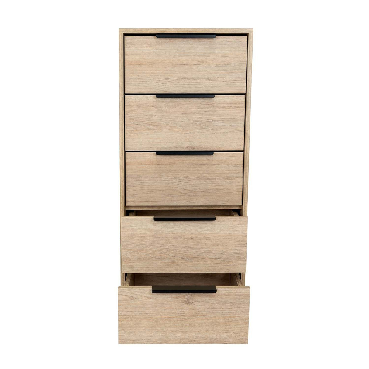 Cómoda Kaia Rovere y Blanco 45x107.8cm De Cinco Hileras con Cinco Cajones - Cajoneras | Bylmo