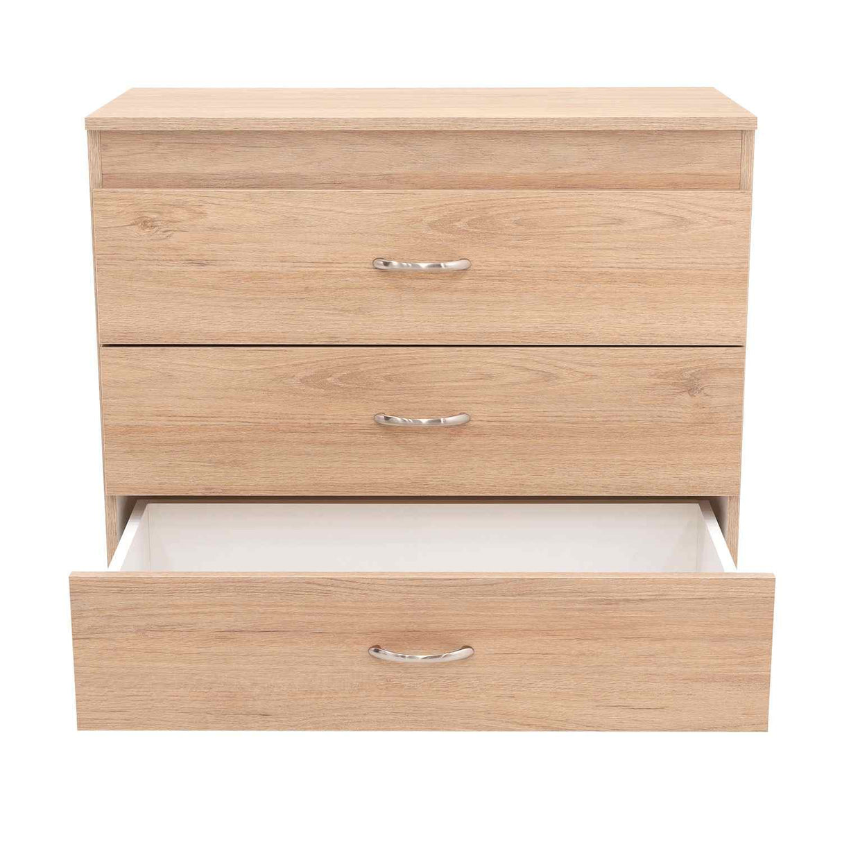 Cómoda Melia Duna y Blanco 80x75cm De Tres Hileras con Tres Cajones - Cajoneras | Bylmo