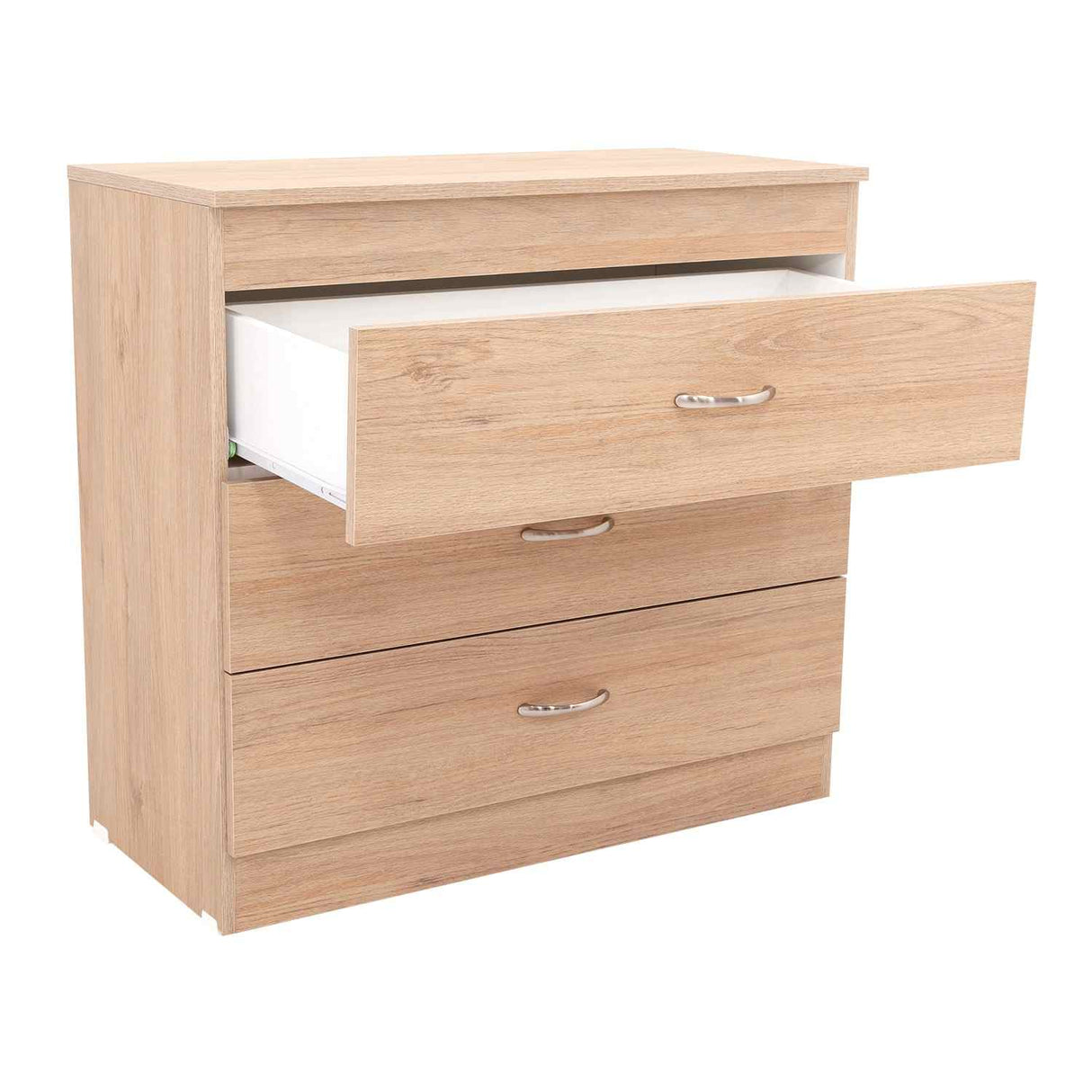 Cómoda Melia Duna y Blanco 80x75cm De Tres Hileras con Tres Cajones - Cajoneras | Bylmo