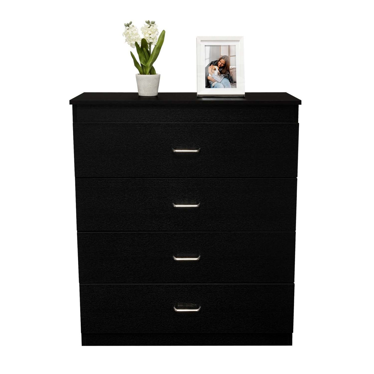 Cómoda Santino Wengue 80x91.1cm De Cuatro Hileras con Cuatro Cajones - Cajoneras | Bylmo