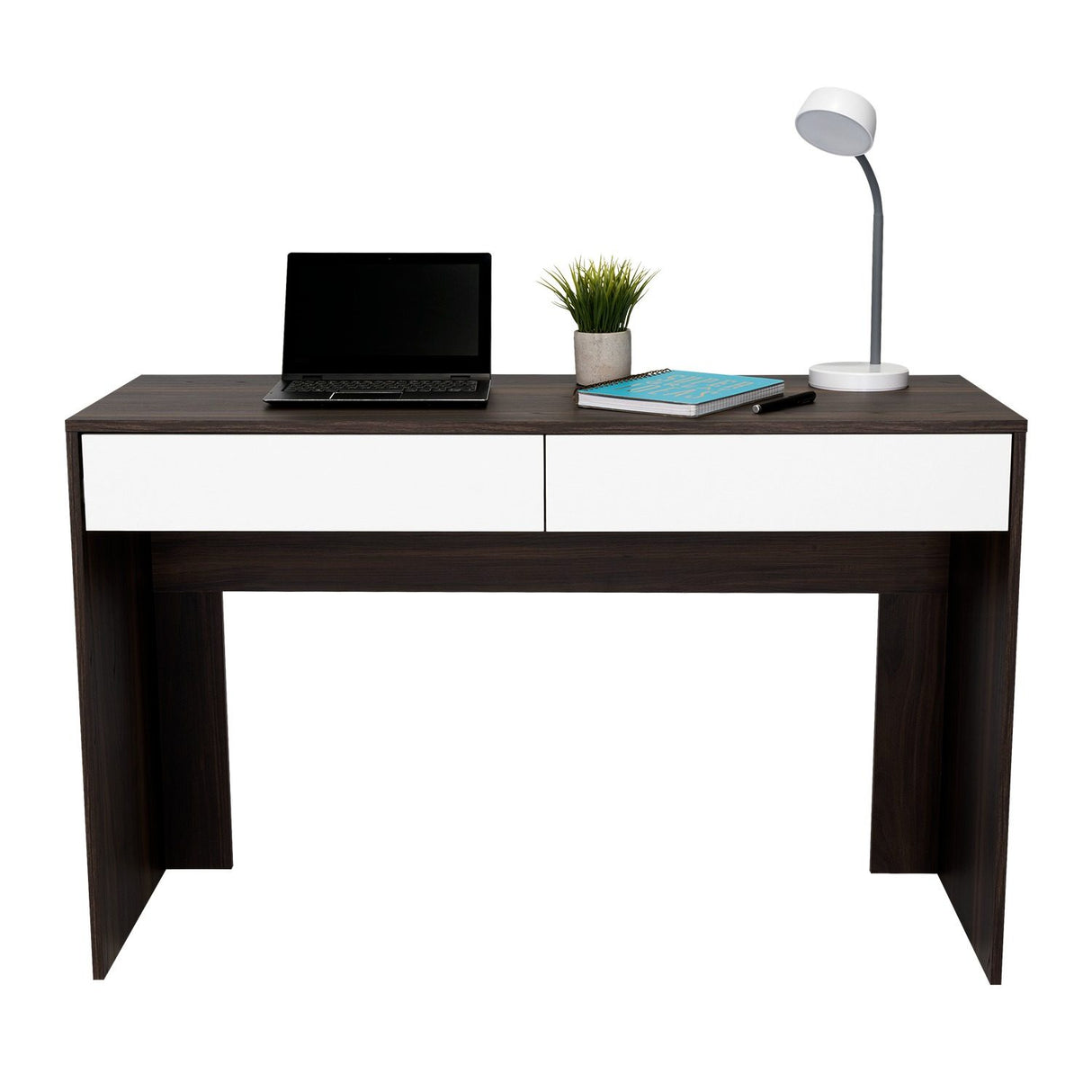 Escritorio Acre Blanco Nevado 120x75cm Con Dos Cajones - Escritorios y Archivadores | Bylmo