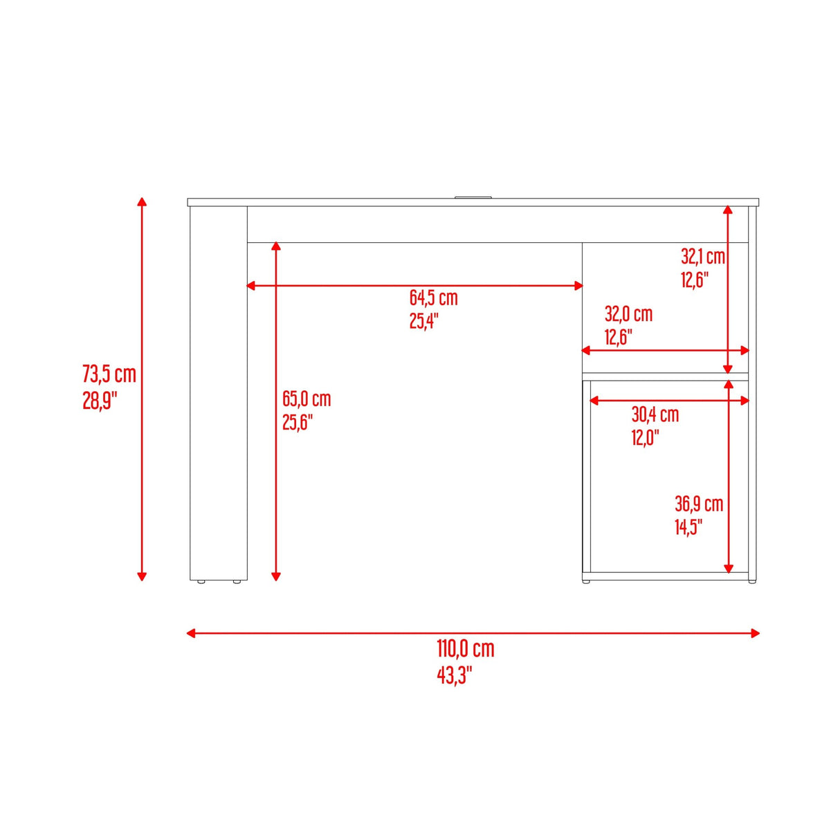 Escritorio Astana Blanco 120 cm con Entrepaños - Escritorios y Archivadores | Bylmo