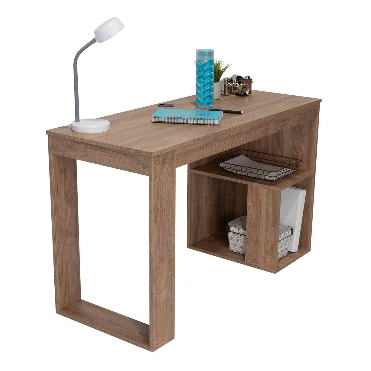 Escritorio Astana Miel 120 cm con Entrepaños - Escritorios y Archivadores | Bylmo