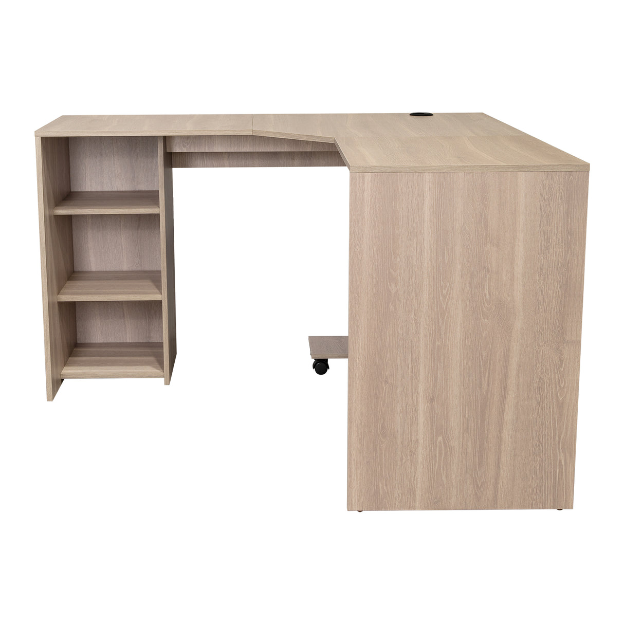 Escritorio en L Baggio Bardolino 130x76.5cm sin Cajones y con Organizador de Libros - Escritorios y Archivadores | Bylmo