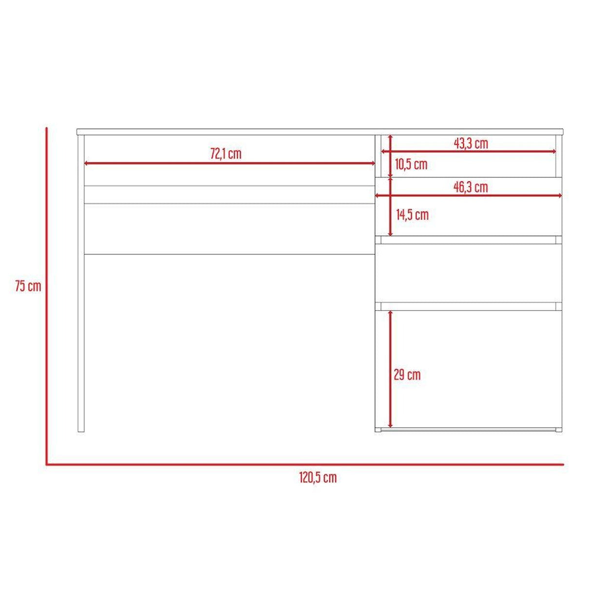 Escritorio Dublin Duna 120 cm con Archivador y Cajones - Escritorios y Archivadores | Bylmo