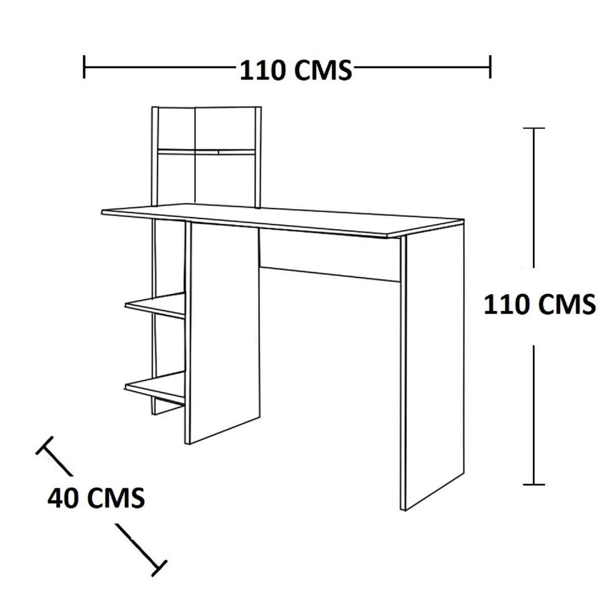 Escritorio King Blanco 120 cm con Biblioteca - Escritorios y Archivadores | Bylmo