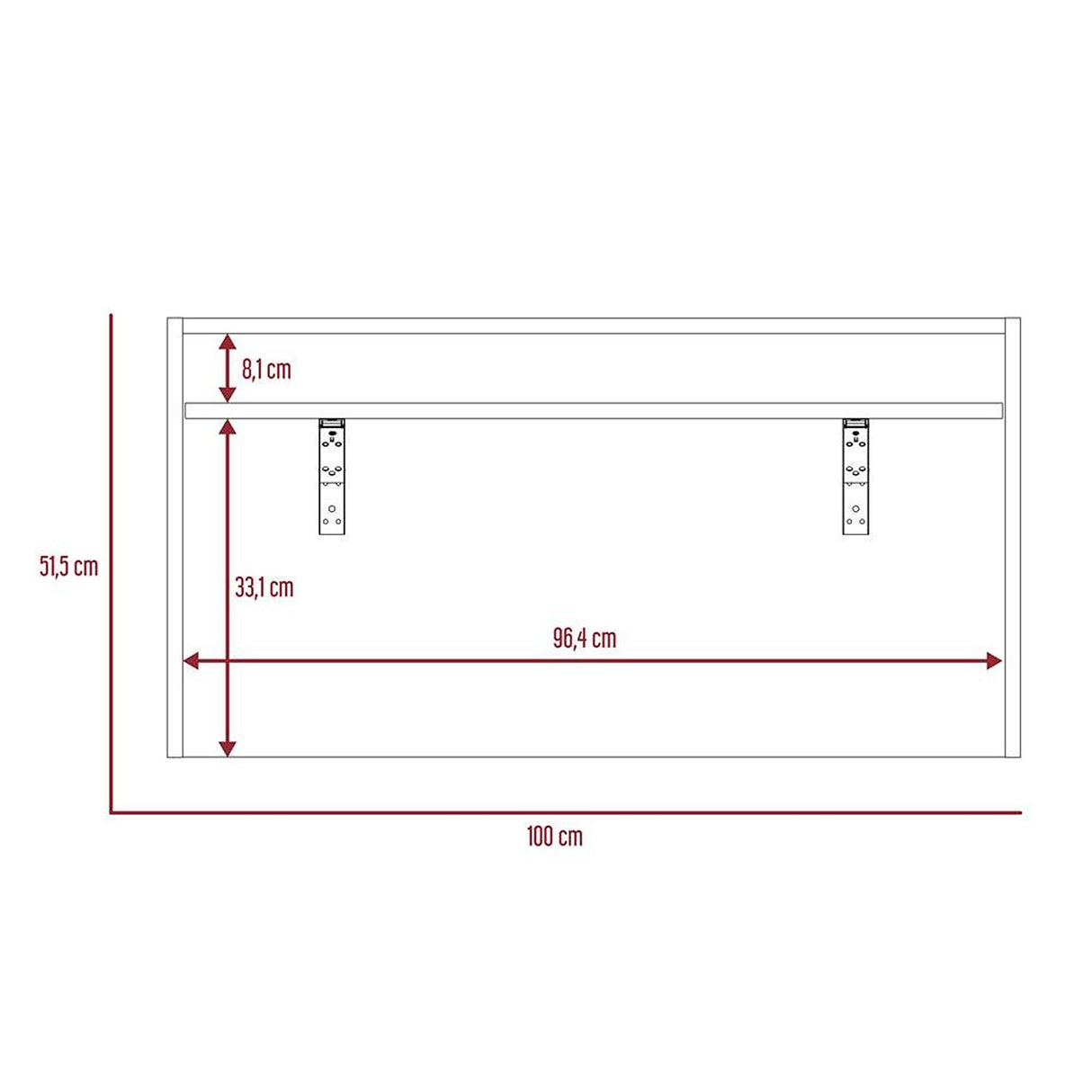 Escritorio London Plomo 100 cm Flotante - Escritorios y Archivadores | Bylmo