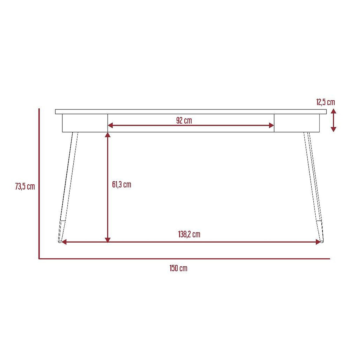 Escritorio Newport Duna y Plomo 150x73.5cm sin Cajones - Escritorios y Archivadores | Bylmo