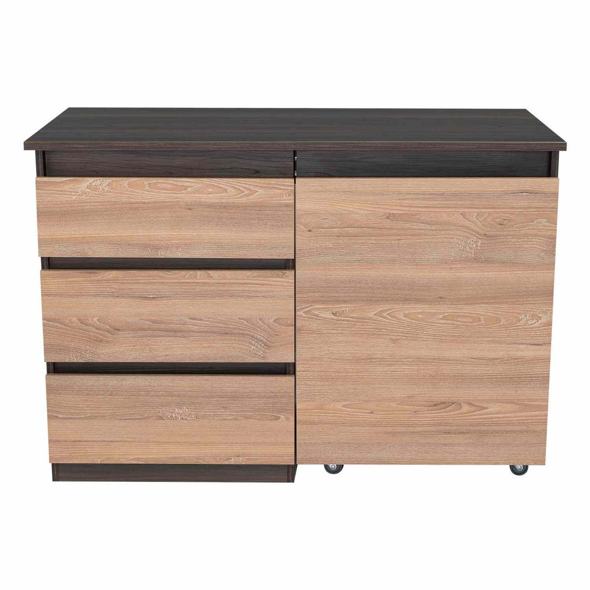 Escritorio Transformable Office Habano 107x73cm Con Tres Cajones - Escritorios | Bylmo