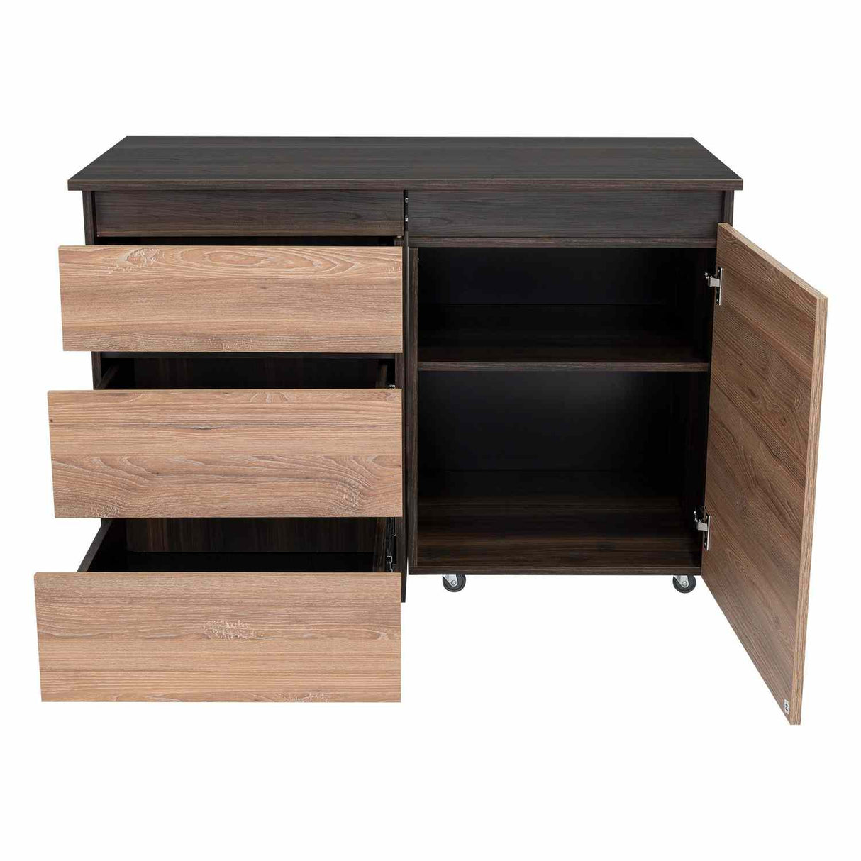 Escritorio Transformable Office Habano 107x73cm Con Tres Cajones - Escritorios | Bylmo