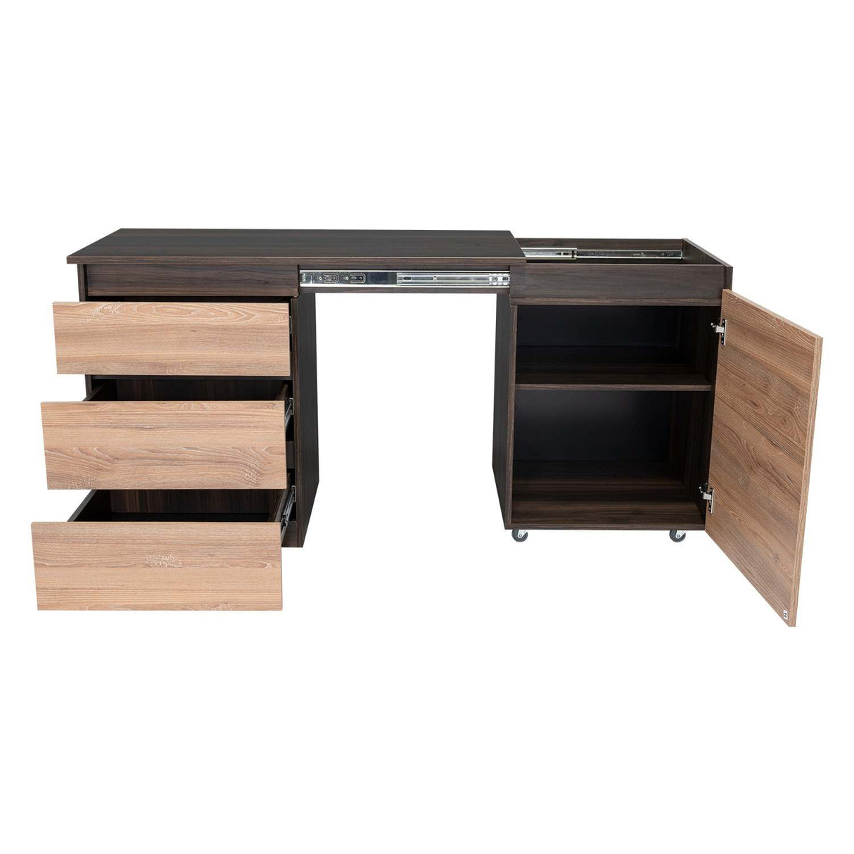 Escritorio Transformable Office Habano 107x73cm Con Tres Cajones - Escritorios | Bylmo